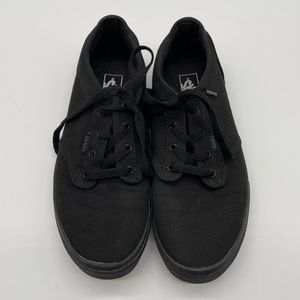 VANS - Classic Canvas Black Monochrome Tennis Shoes - 6Y, EUR38